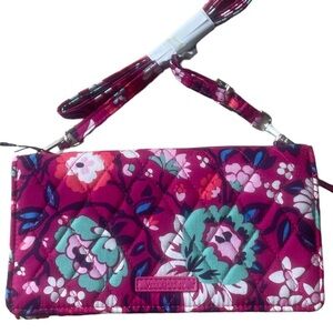 Vera Bradley RFID Wallet Crossbody Bloom Beauty NWT Pink Green White Floral